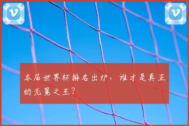 本届世界杯排名出炉,谁才是真正的无冕之王?